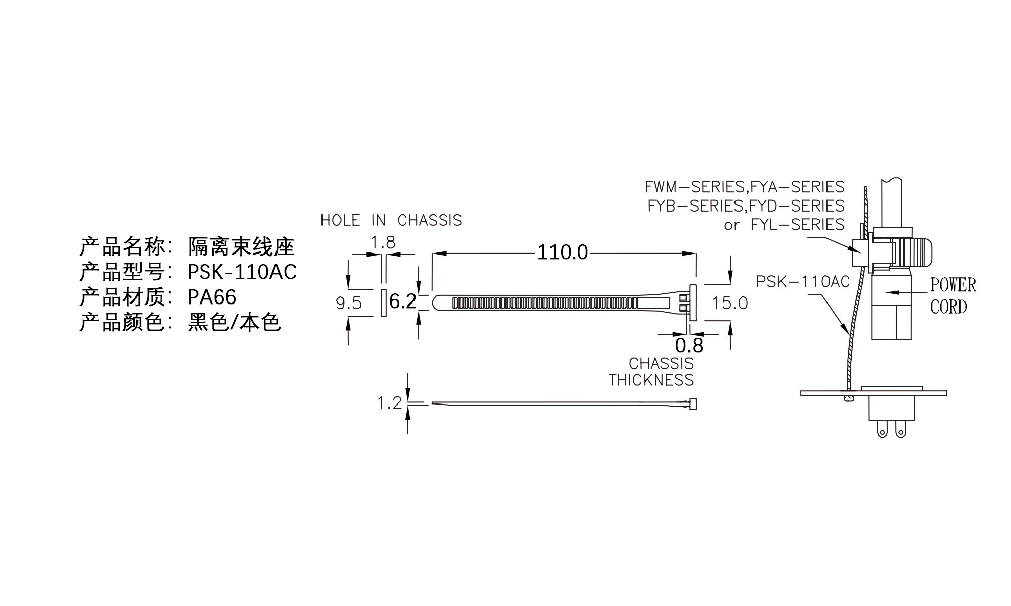 隔离束线座 PSK-110AC